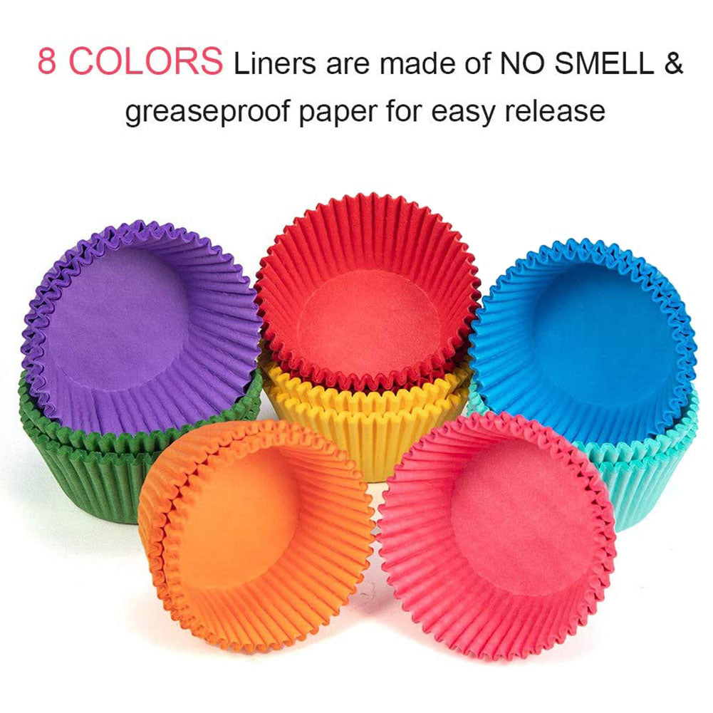 Cupcake Liners 200 Count, No Smell, Food Grade & Grease-Proof