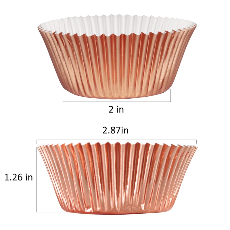 Rose Gold Foil Baking Cups - 50ish Cupcake Liners – Frans Cake and