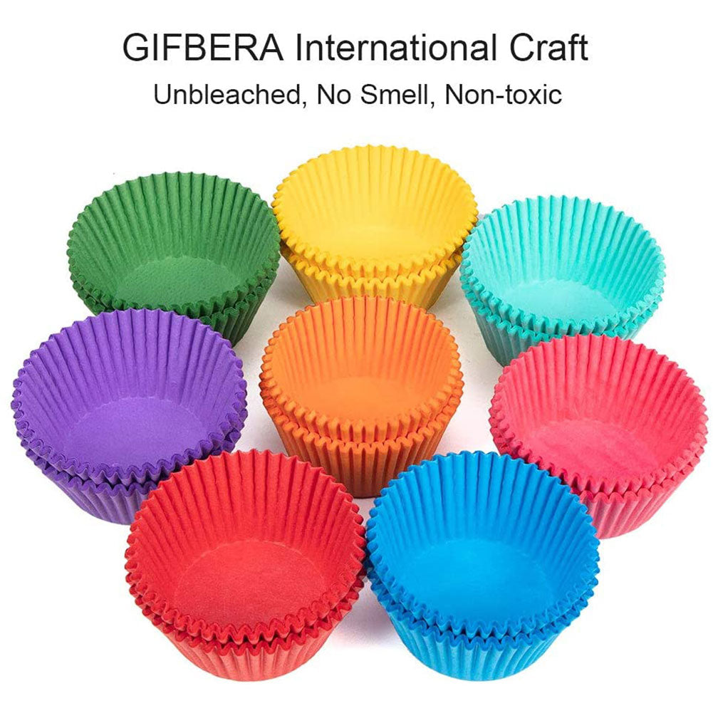 Gifbera Natural Standard Cupcake Liners Greaseproof Brown Paper