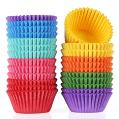 Gifbera Bright Rainbow Jumbo Cupcake Liners 400-Count, Large Solid Colorful  Paper Baking Cups for Baking